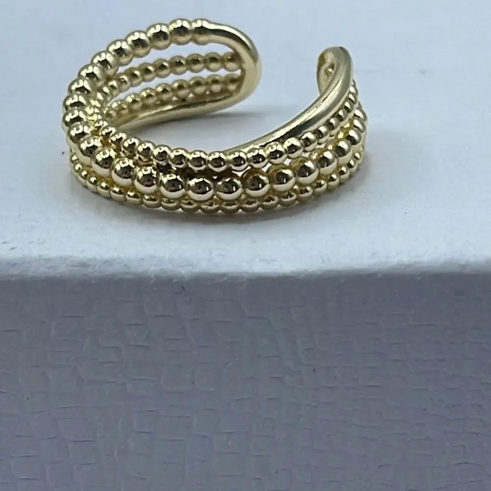 14K vermeil size 8 four rows ring stamped.